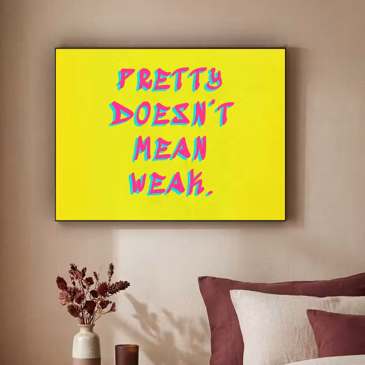 Quote - Minimalistisch - Kleurrijk Textielframe - compleet frame klein -sfeer1