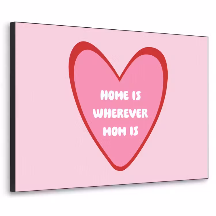 Quote - Moeder - Roze Textielframe zwart klein -3d