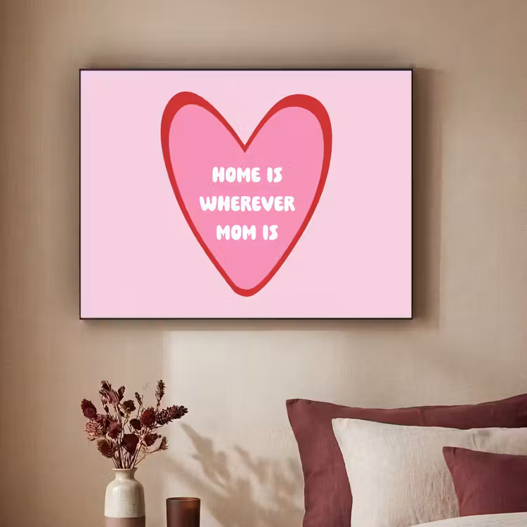 Quote - Moeder - Roze Textielframe zwart klein -sfeer1