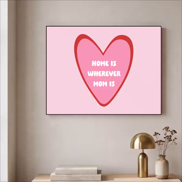 Quote - Moeder - Roze Textielframe zwart klein -sfeer2