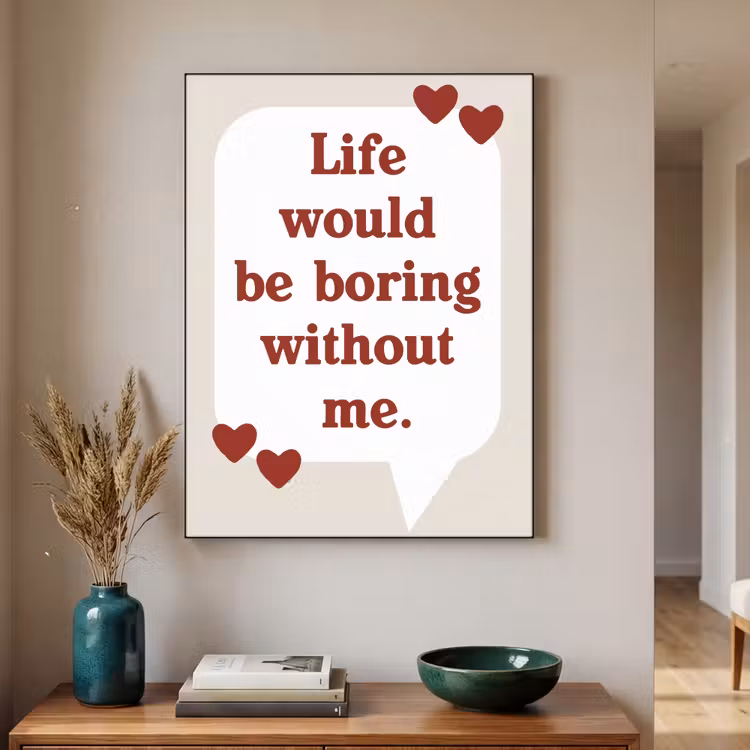 Quote - Tekstballon - Hartjes Textielframe zwart klein -sfeer1