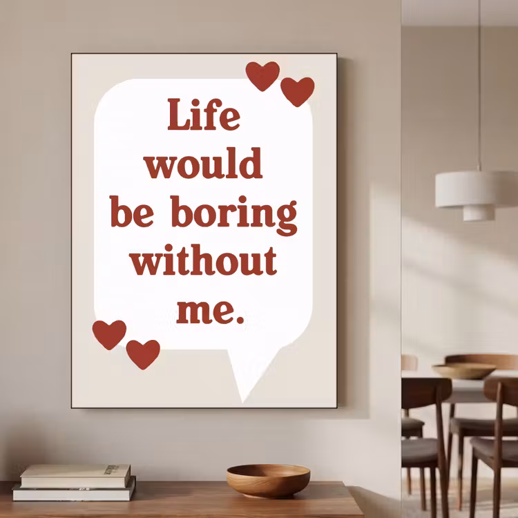 Quote - Tekstballon - Hartjes Textielframe zwart klein -sfeer2