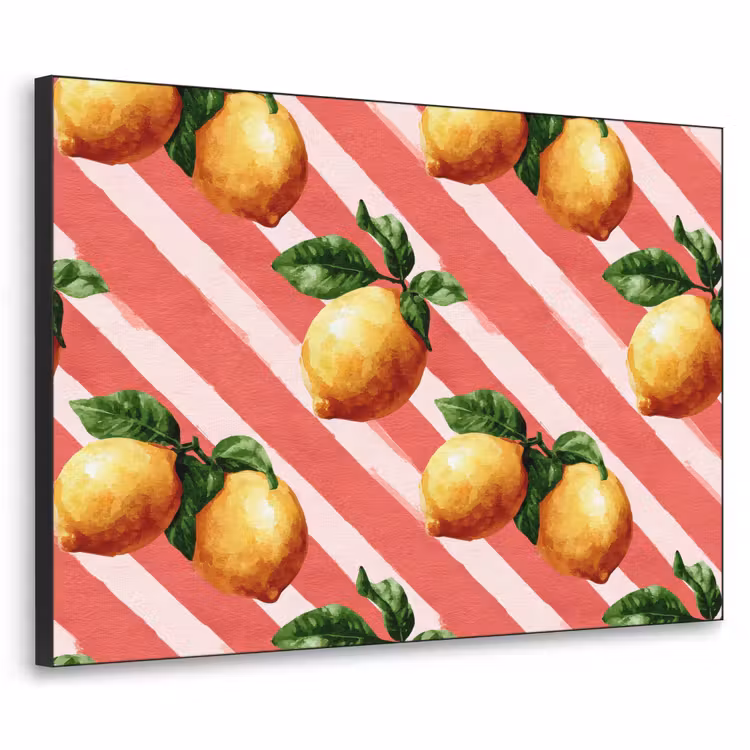 Citroen - Geïllustreerd - Oranje Textielframe zwart klein 947 -3d