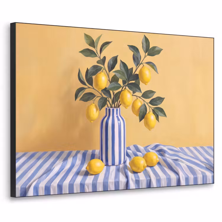 Art Frame - Zitrone – Stillleben – Modern - Citroen - Stilleven - Modern Textielframe zwart klein