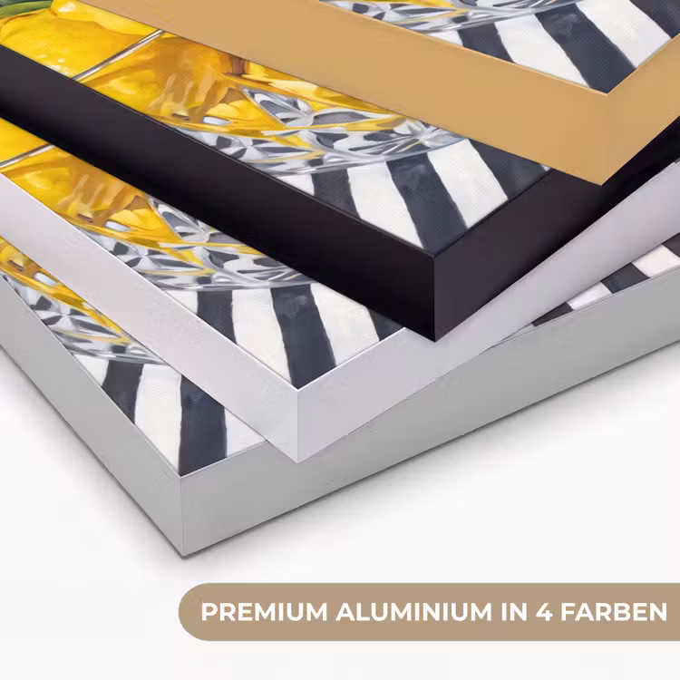 Art Frame - Zitronen – Obst – Gelb - Citroenen - Fruit - Geel Textielframe zwart klein