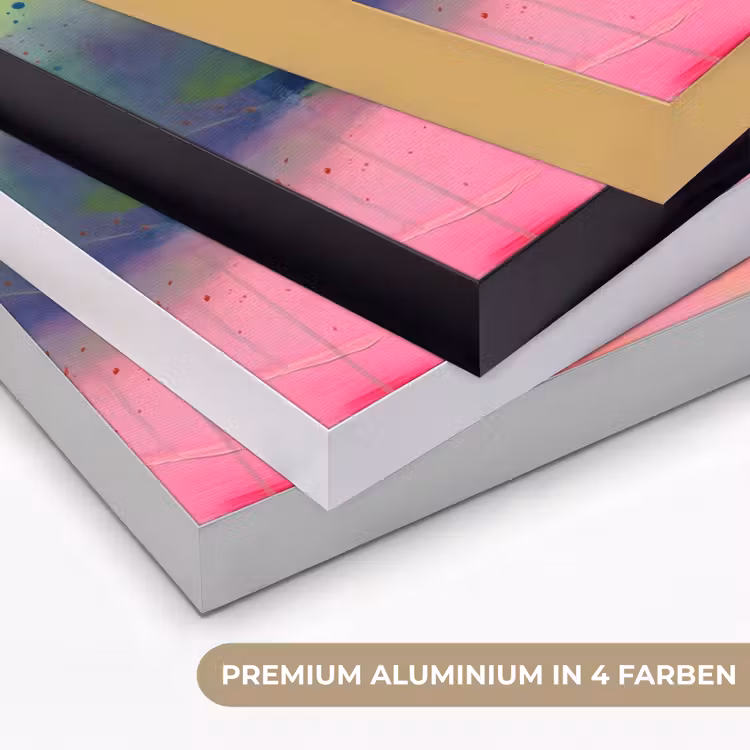 Abstract - Kleuren - Modern - Groen - Roze Textielframe zwart klein -USP_kleurenDE