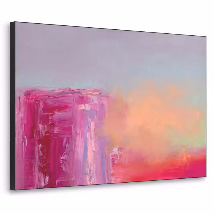 Abstract - Kleuren - Modern - Roze Textielframe zwart klein -3d