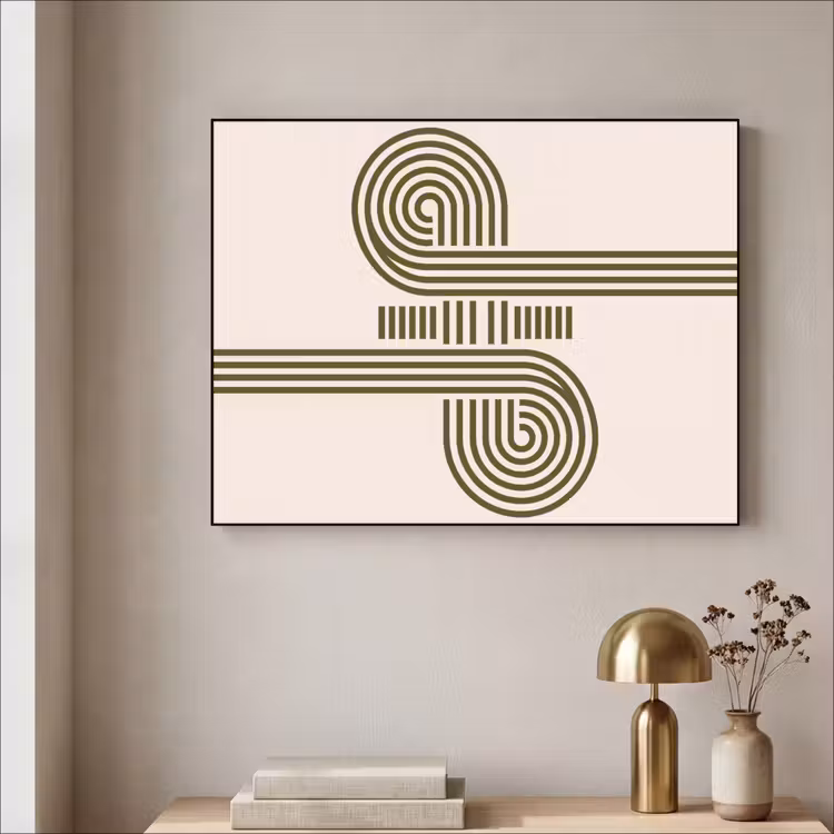 Abstract - Vormen - Modern - Groen Textielframe zwart klein -sfeer2