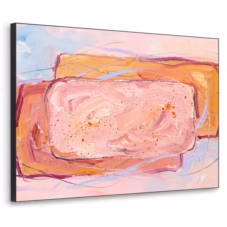 Abstract - Vormen - Modern - Roze Textielframe zwart klein -3d