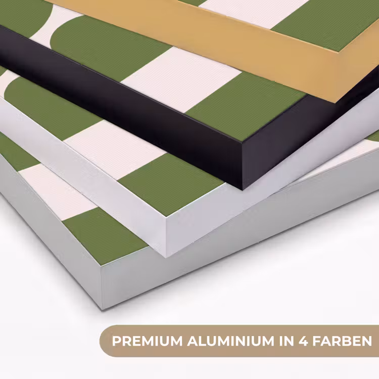 Abstract - Geometrie - Modern - Groen - Wit Textielframe zwart klein -USP_kleurenDE