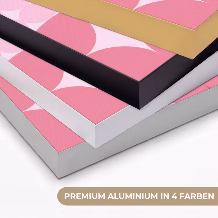 Abstract - Geometrisch - Patroon - Modern - Roze Textielframe zwart klein -USP_kleurenDE