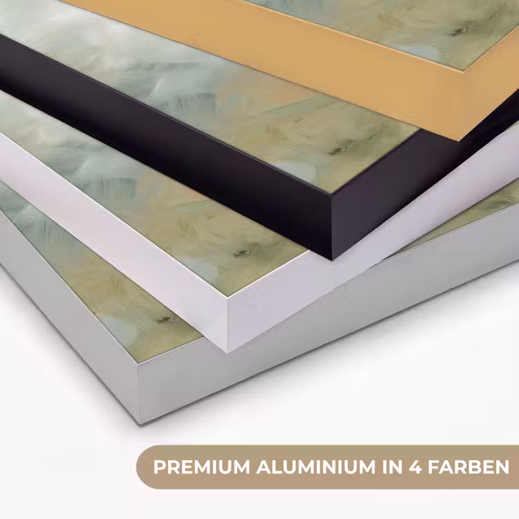 Abstract - Groen - Beige - Modern - Kunst Textielframe zwart klein -USP_kleurenDE