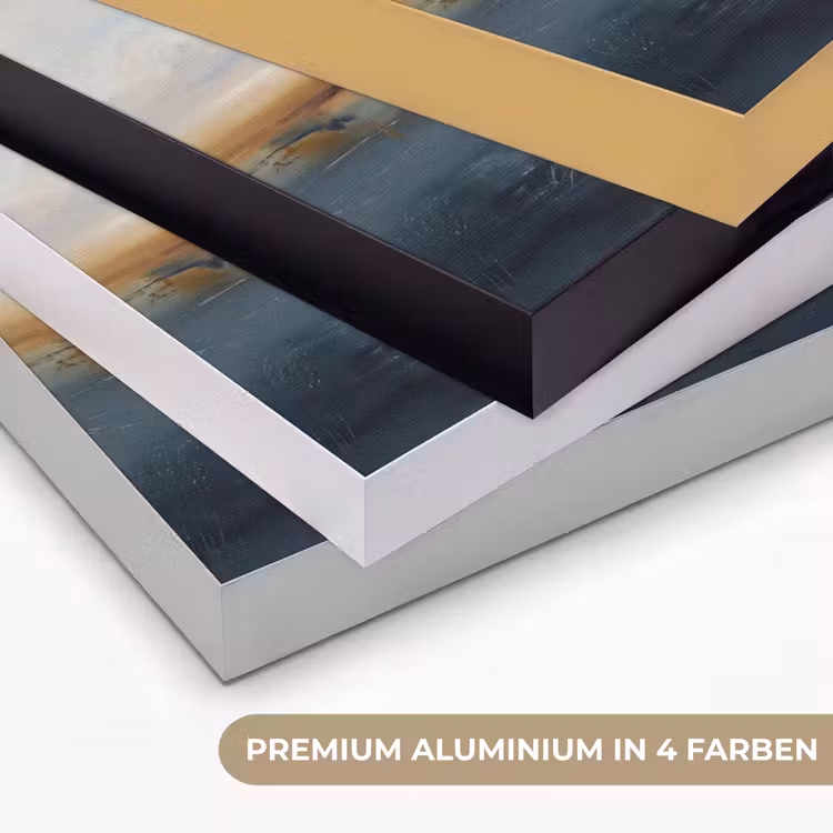 Abstract - Horizon - Water - Modern - Beige Textielframe zwart klein -USP_kleurenDE
