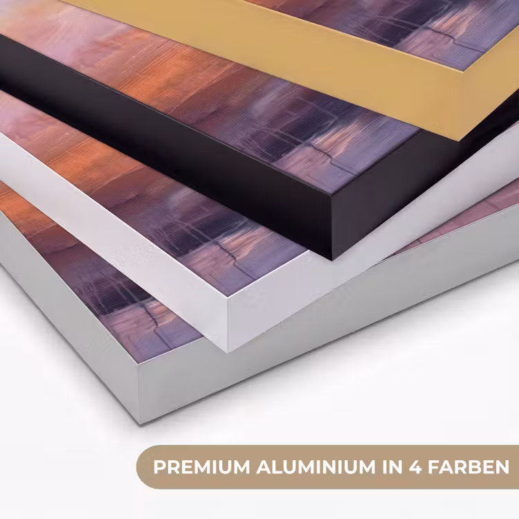 Abstract - Landschap - Modern - Paars - Oranje Textielframe zwart klein -USP_kleurenDE