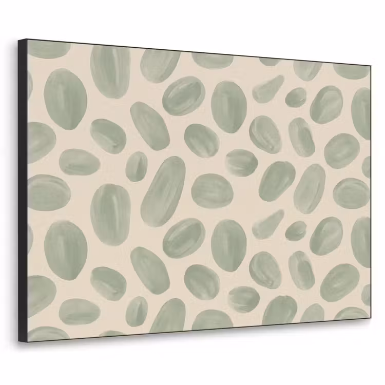 Abstract - Patroon - Organisch - Groen - Modern Textielframe zwart klein -3d