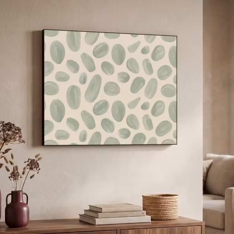 Abstract - Patroon - Organisch - Groen - Modern Textielframe zwart klein -sfeer3