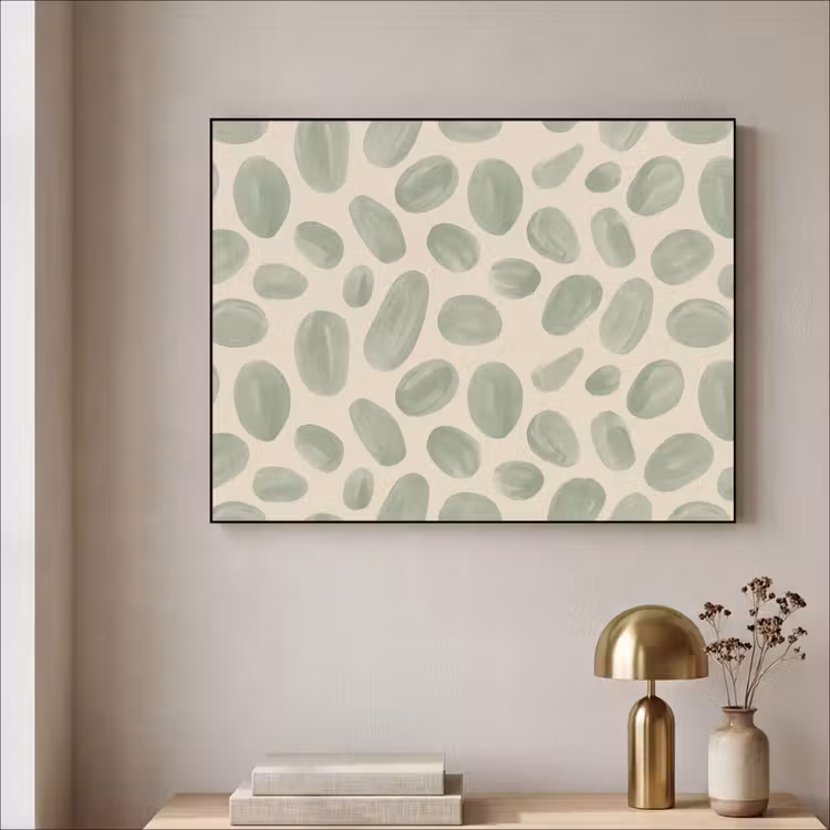 Abstract - Patroon - Organisch - Groen - Modern Textielframe zwart klein -sfeer2