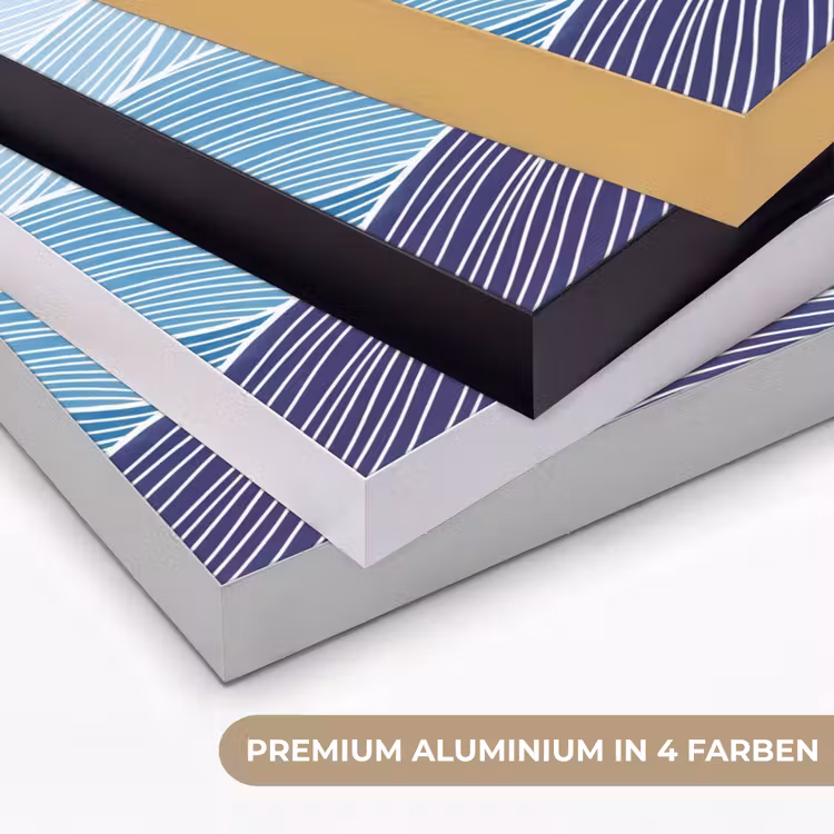 Abstract - Golven - Patroon - Blauw - Modern Textielframe zwart klein -USP_kleurenDE