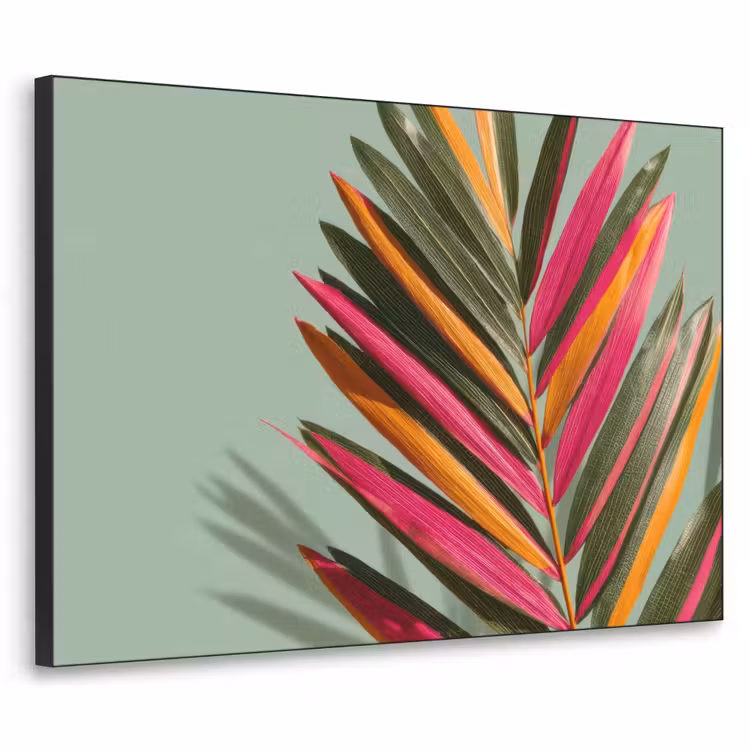 Tak - Bladeren - Kleurrijk - Schaduw Textielframe zwart klein -3d