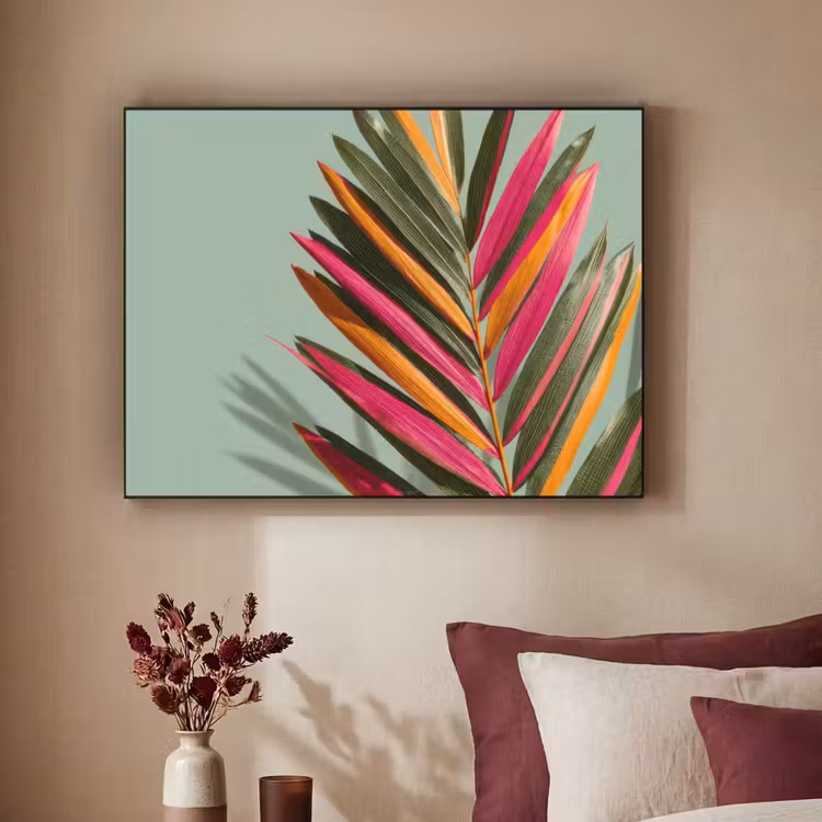Tak - Bladeren - Kleurrijk - Schaduw Textielframe - compleet frame klein -sfeer1