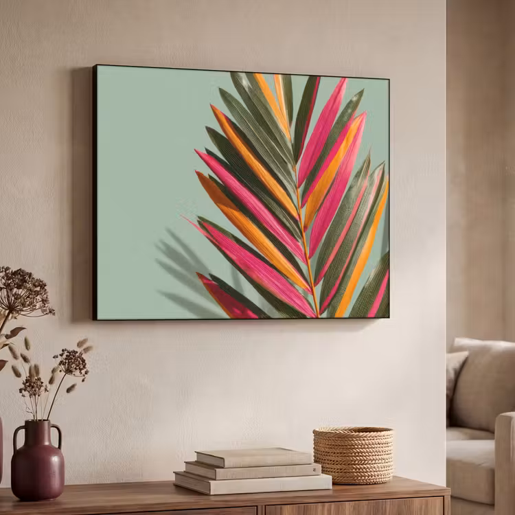 Tak - Bladeren - Kleurrijk - Schaduw Textielframe - compleet frame klein -sfeer3