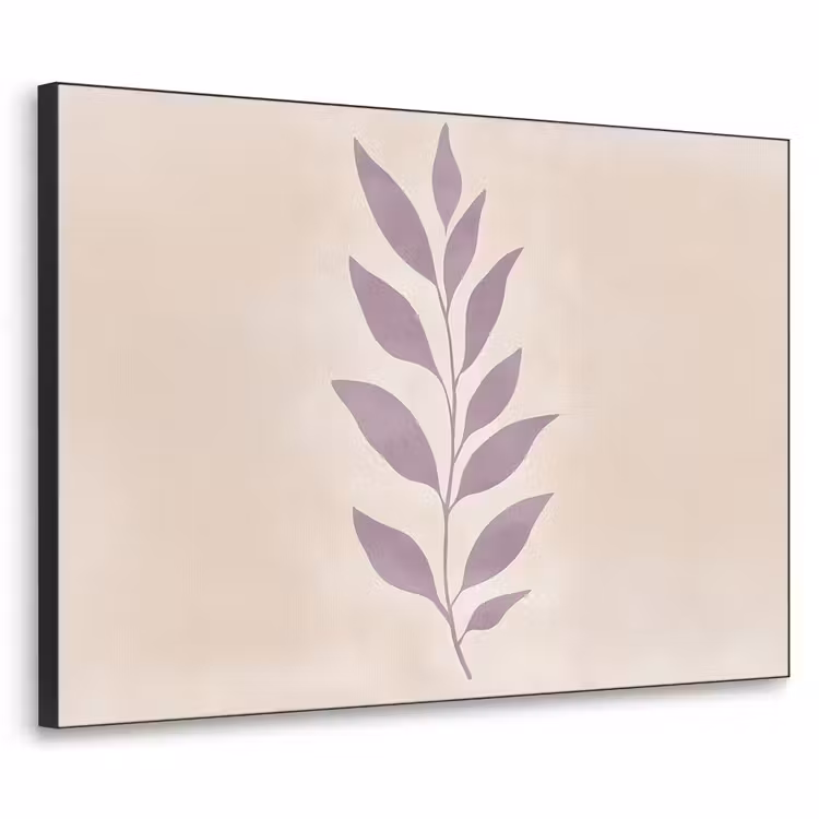 Tak - Bladeren - Minimalistisch - Beige Textielframe zwart klein -3d