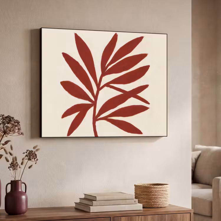 Tak - Bladeren - Rood Textielframe - compleet frame klein -sfeer3