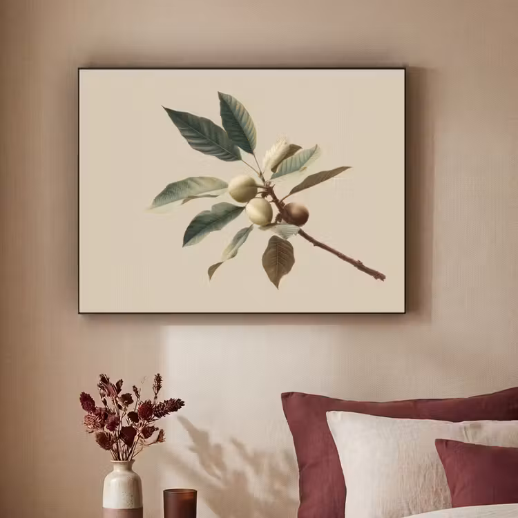 Tak - Groene Bladeren - Vruchten Textielframe - compleet frame klein -sfeer1