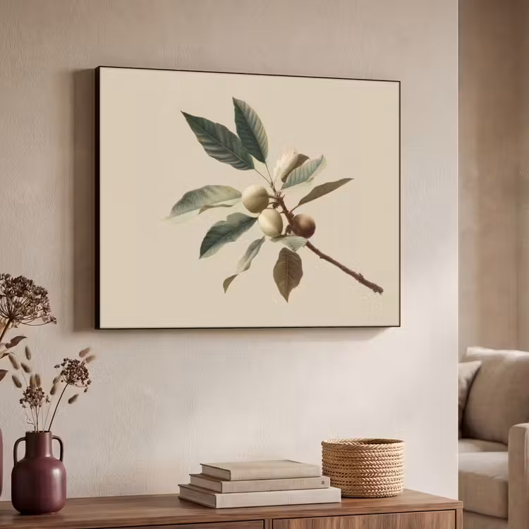 Tak - Groene Bladeren - Vruchten Textielframe - compleet frame klein -sfeer3