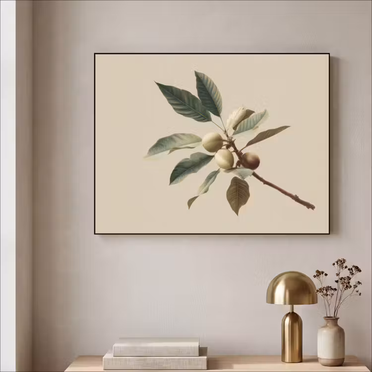 Tak - Groene Bladeren - Vruchten Textielframe - compleet frame klein -sfeer2