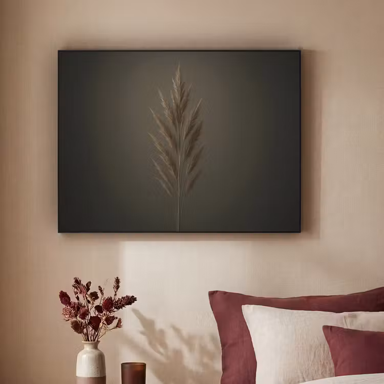 Tak - Pluimgras - Donkerbruin Textielframe zwart klein -sfeer1