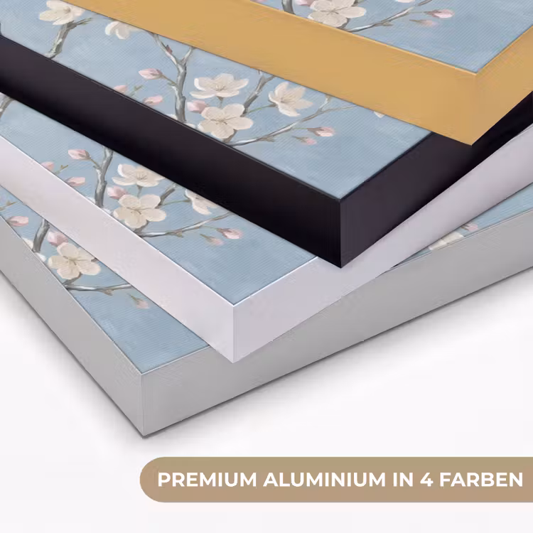 Takken - Kersenbloesem - Blauw Textielframe zwart klein -USP_kleurenDE