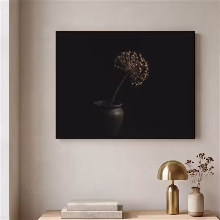 Bol - Gedroogd - Vaas - Zwart Textielframe zwart klein -sfeer2