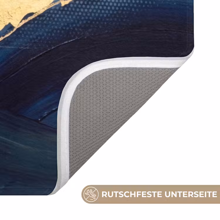 Abstract - Acryl - Blauw - Goud - Elegant Badmat middel -USP_AntislipDE