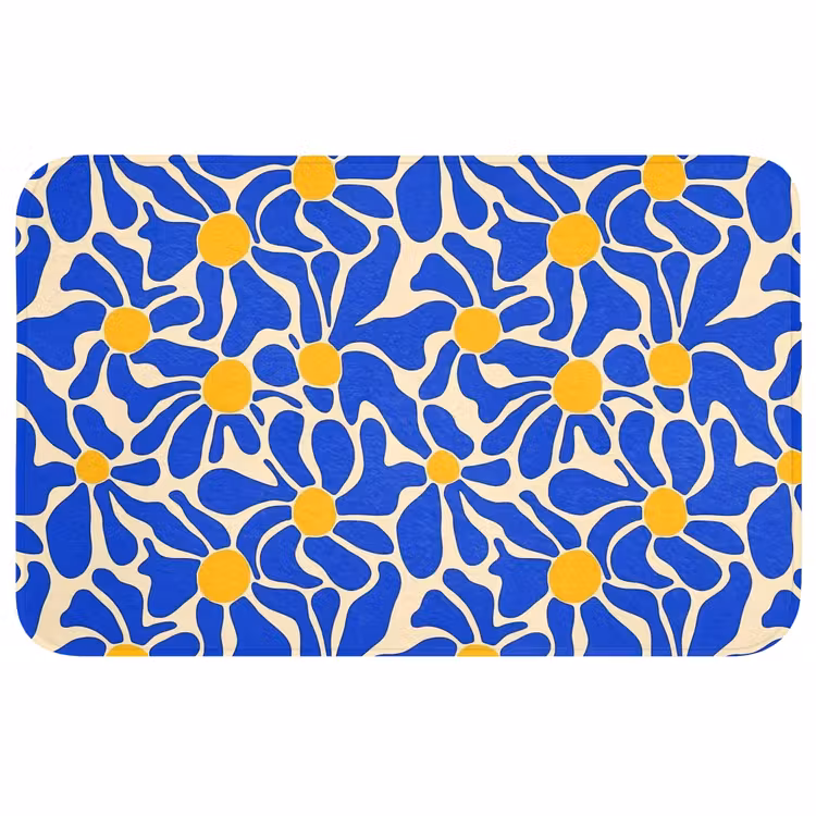Abstract - Bloem - Blauw Badmat middel 997 -3d