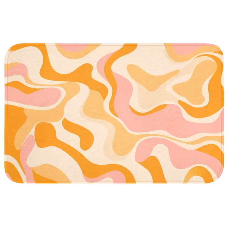 Abstract - Golvend - Oranje Badmat middel -3d