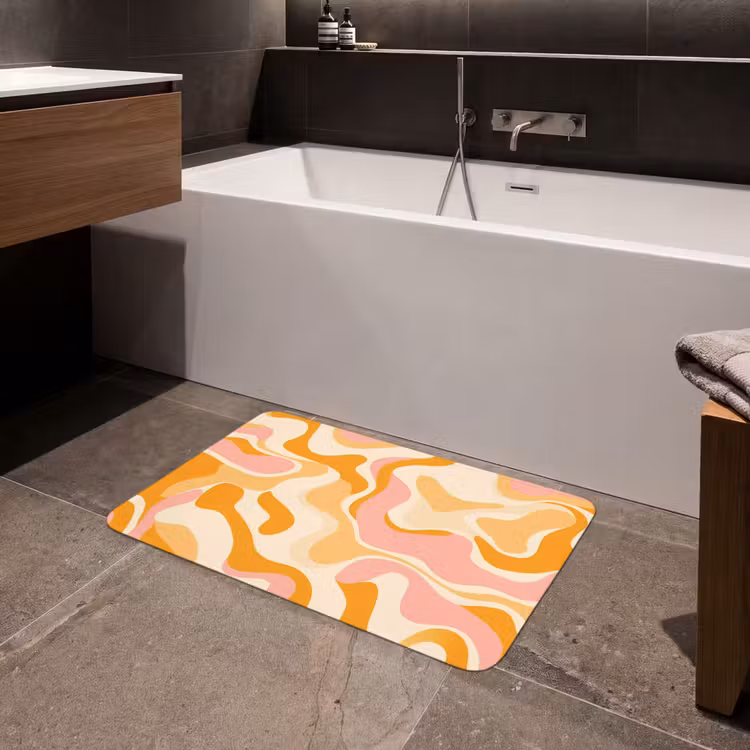 Abstract - Golvend - Oranje Badmat middel -sfeer3