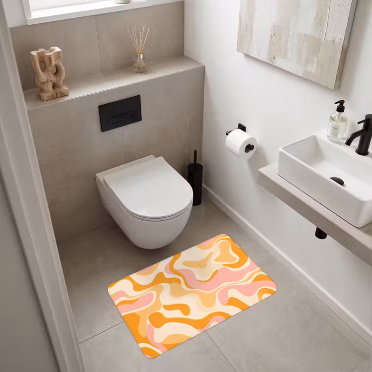Abstract - Golvend - Oranje Badmat middel -sfeer4