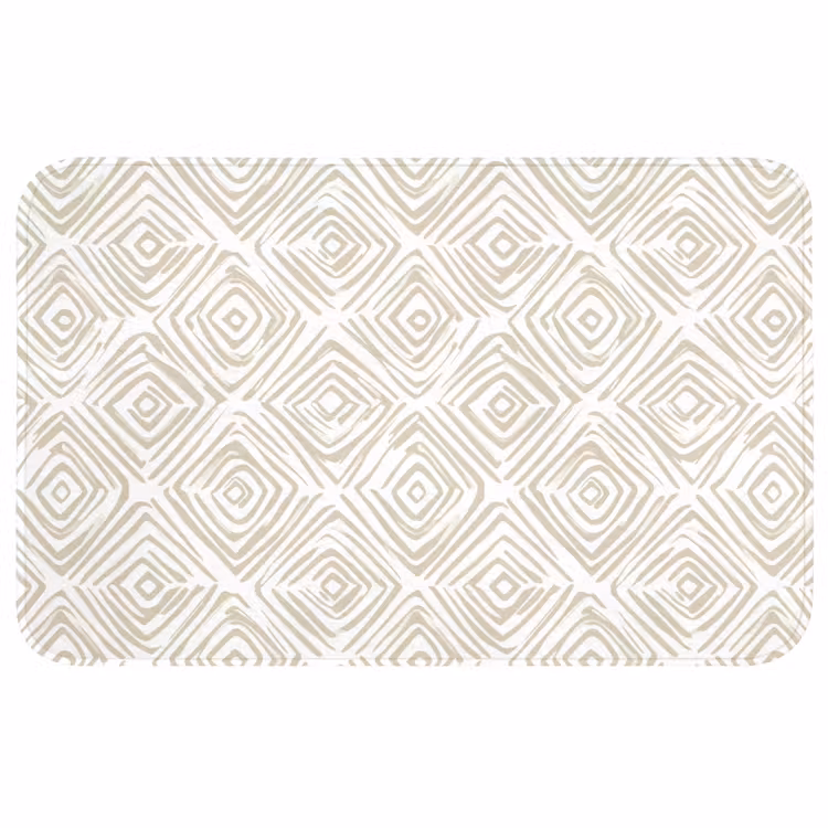 Abstract - Ruit - Beige Badmat middel 997 -3d