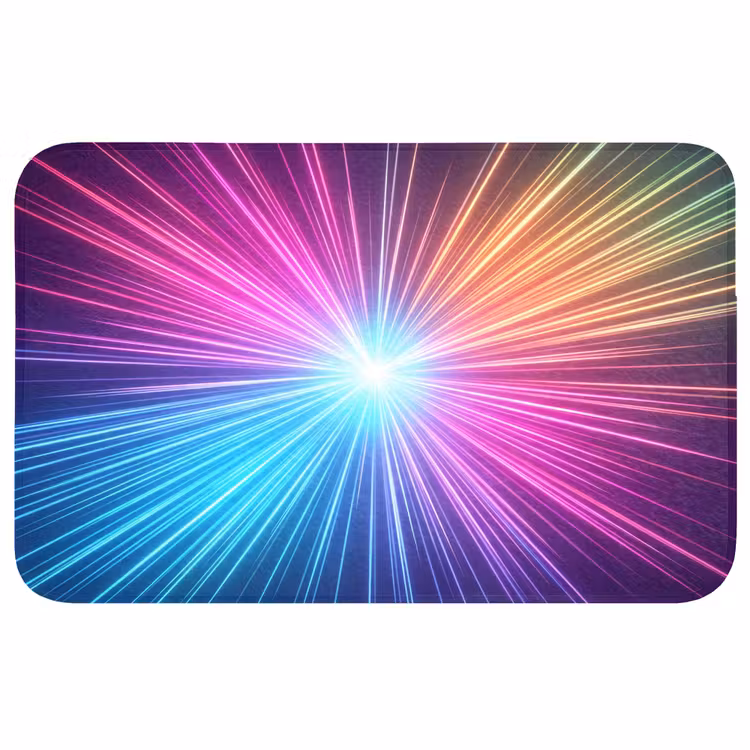 Abstract - Light - Burst - Modern - Colorful Badmat middel -3d