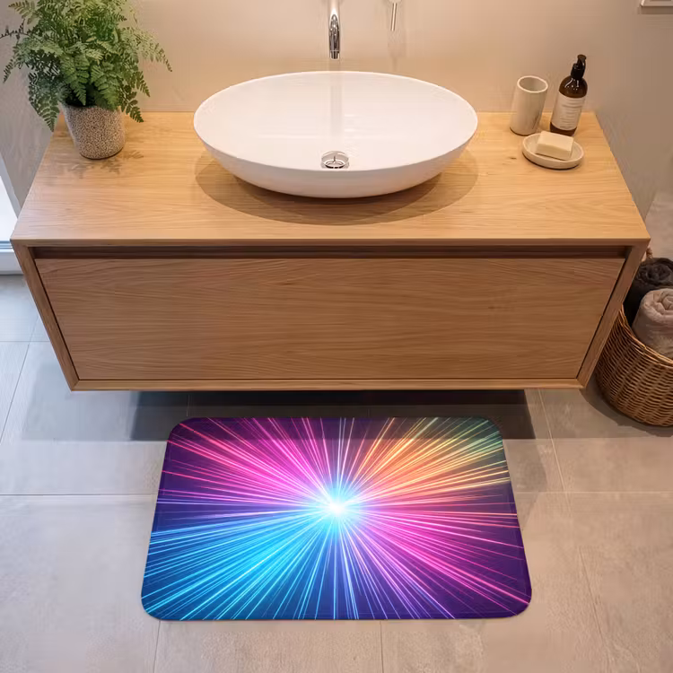 Abstract - Light - Burst - Modern - Colorful Badmat middel -sfeer1