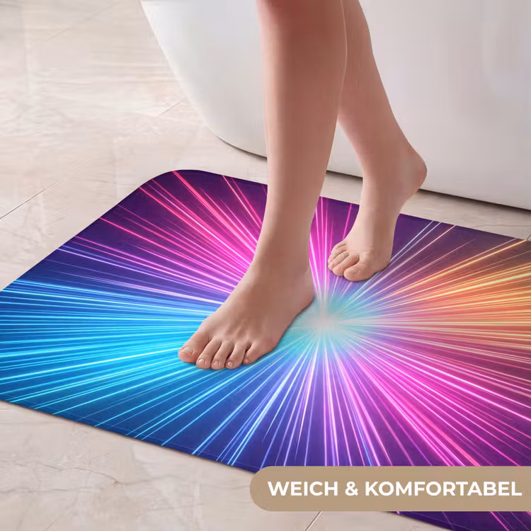 Abstract - Light - Burst - Modern - Colorful Badmat middel -USP_ZachtDE