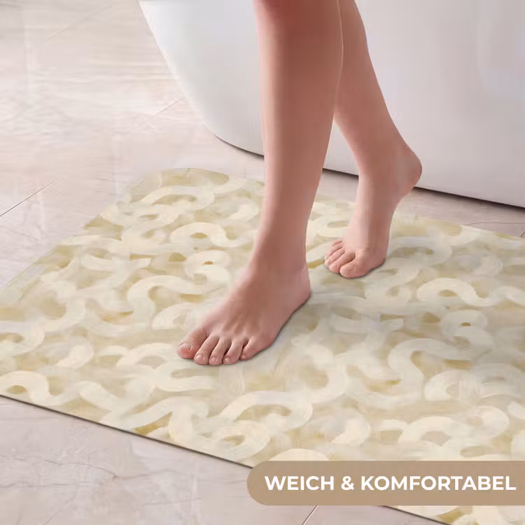 Abstract - Lijnen - Beige Badmat middel 997 -USP_ZachtDE