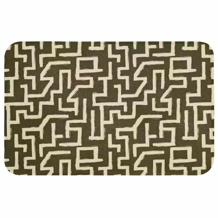 Abstract - Lijnen - Groen Badmat middel 997 -3d