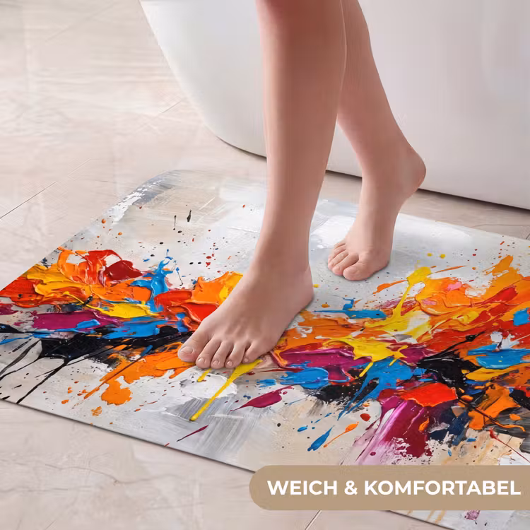Abstract - Schilderij - Kleurrijk - Dynamisch Badmat middel -USP_ZachtDE