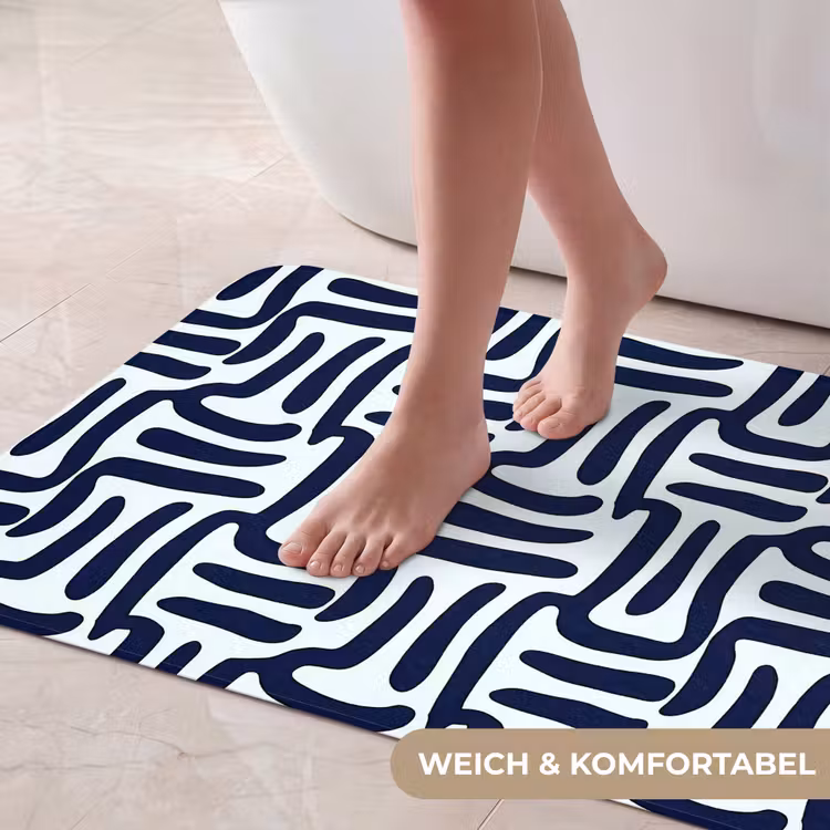 Abstract - Modern - Blauw Badmat middel 997 -USP_ZachtDE