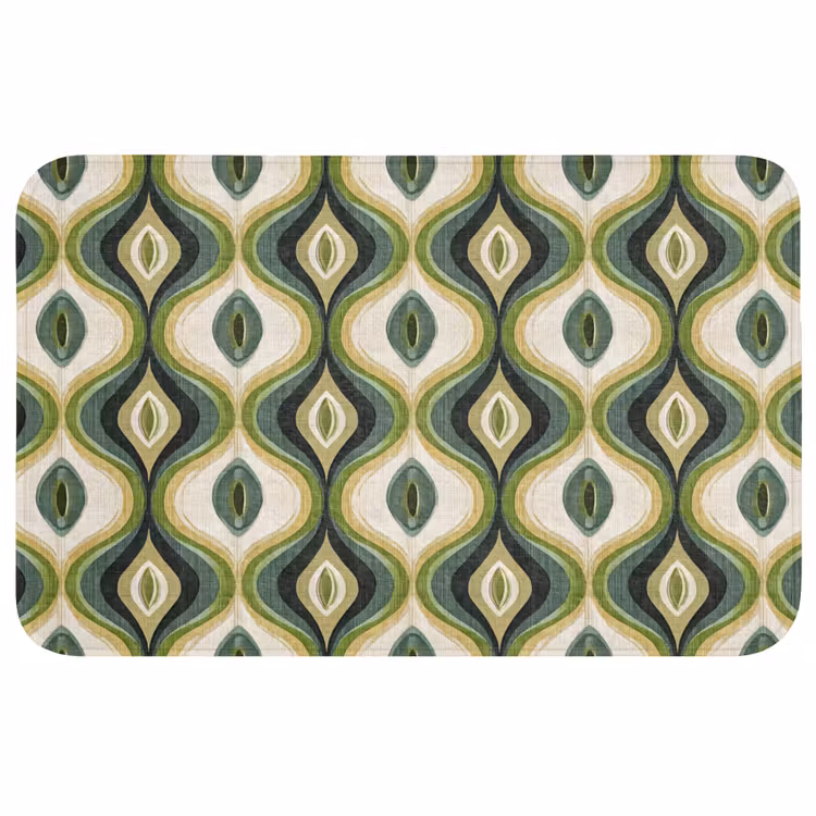 Abstract - Ritmisch - Groen Badmat middel 997 -3d