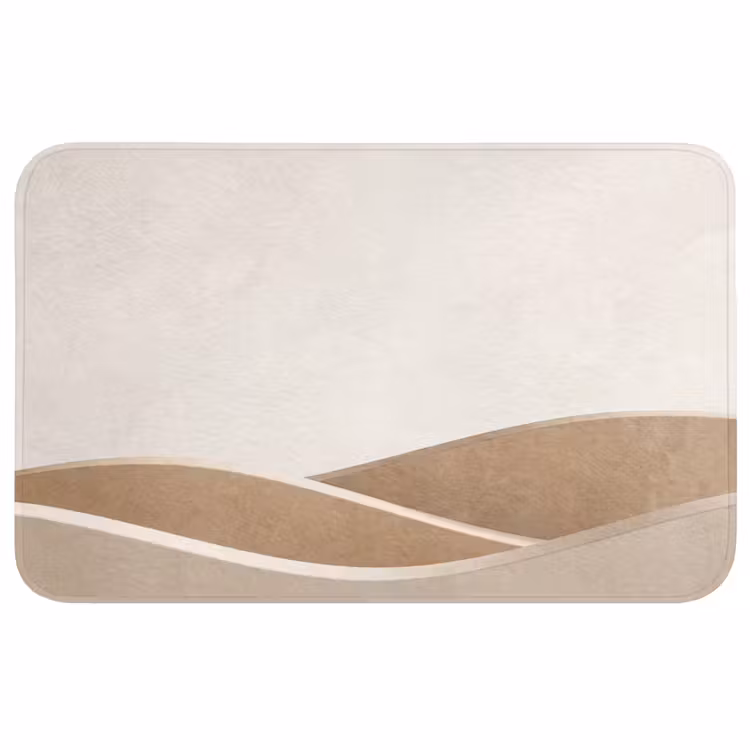 Abstract - Golven - Modern - Beige Badmat middel -3d
