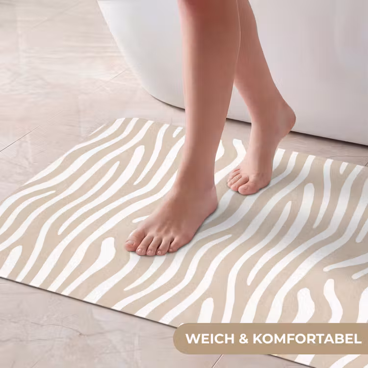 Abstract - Zebra - Beige Badmat middel 997 -USP_ZachtDE