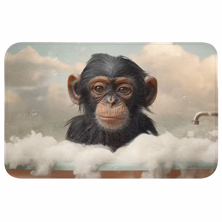 Aap - Dieren - Bad - Schuim Badmat middel -3d